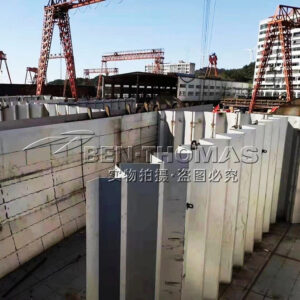 Ship hold sidewall panel production line